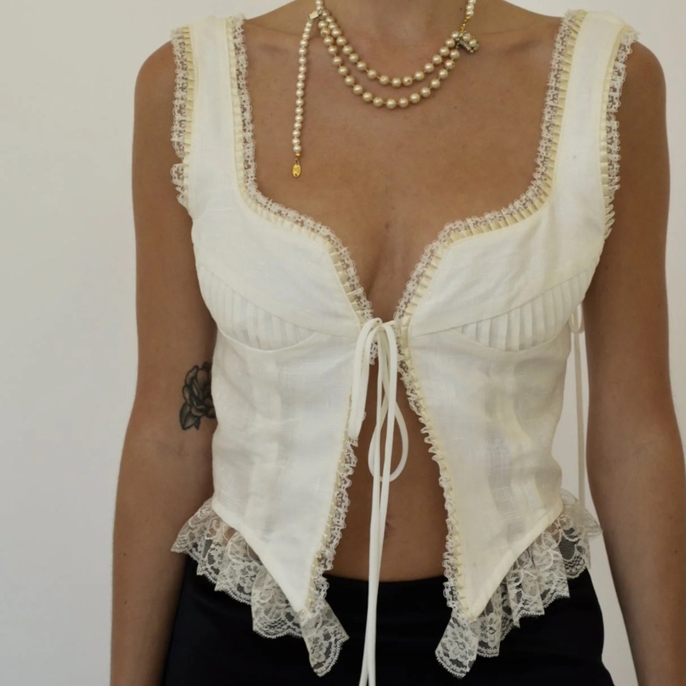 NWT Fait Par Foutch Renee top, Ivory, S